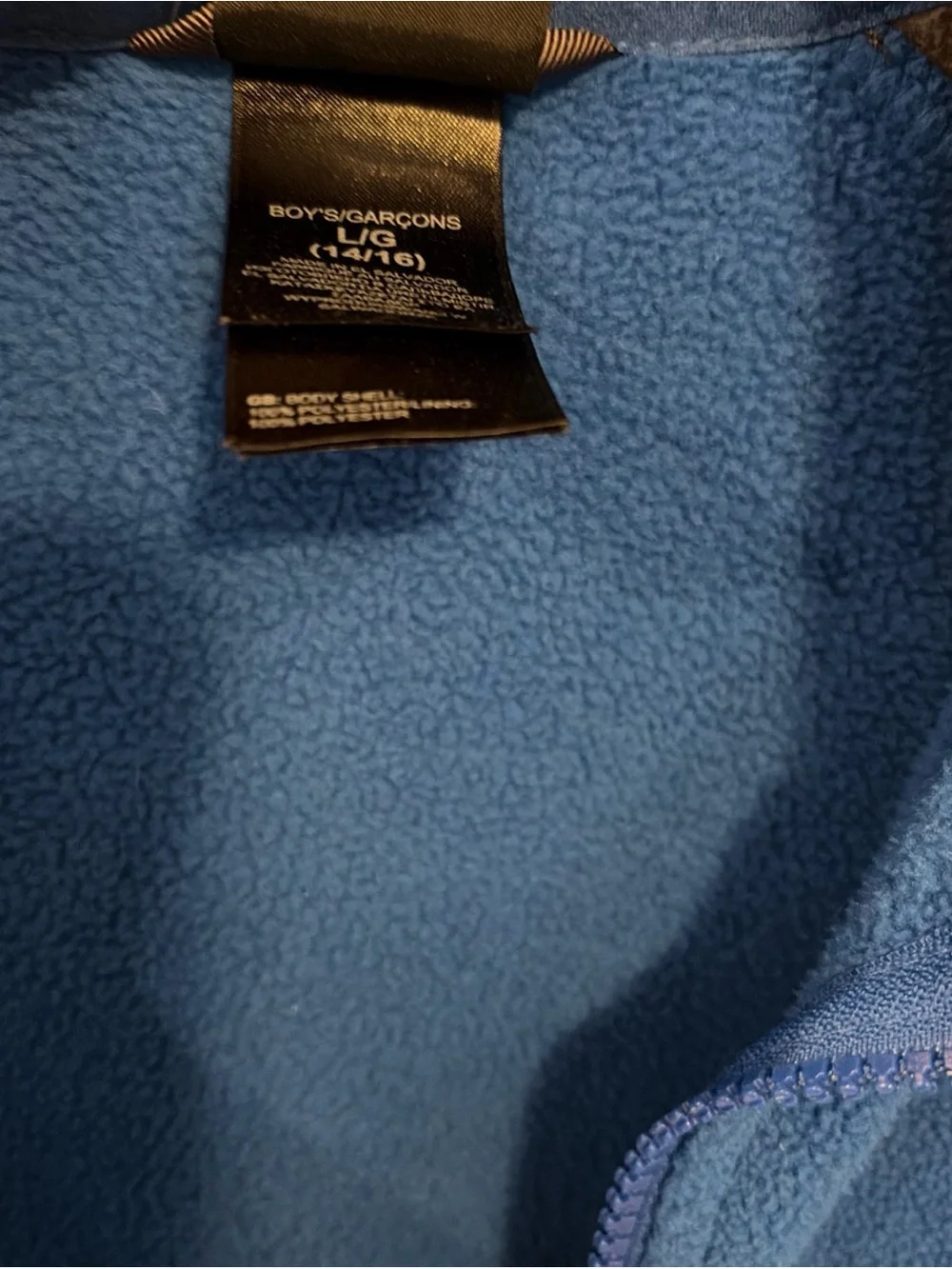 The North Face Boys Full Zip Fleece Jacket Colorblock Blue Gray Large 14/16